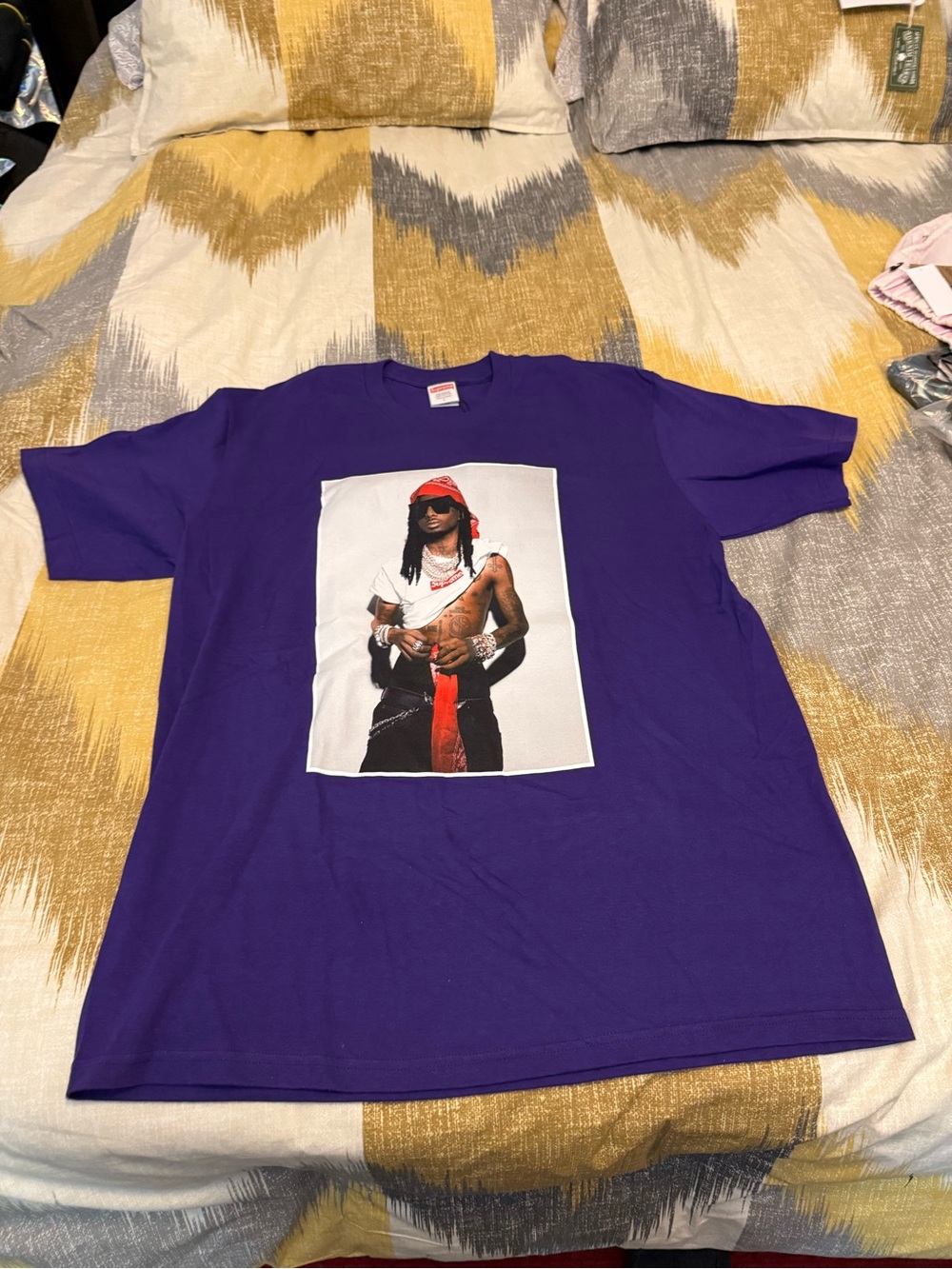 Supreme Playboi Cardi Purple Graphic Photo Tee size L